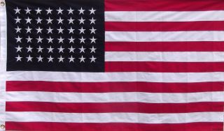 Heavy Cotton 48 Star American Flag - Old Glory Sewn & Embroidered 2x3 Historical