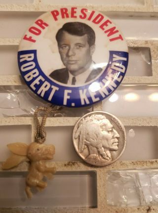 Vintage Rfk 1968 Pin Campaign Union Stamp Button Robert F Kennedy Bobby