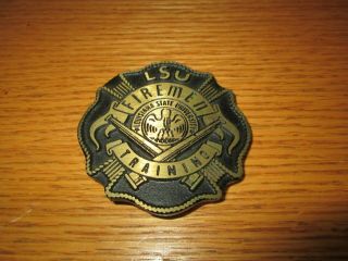 Vintage Brass Lsu Louisiana State University Firemen Training Belt Buckle
