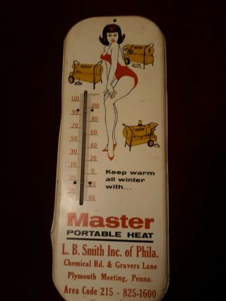Vintage Collectible Tin Thermometer - Master Portable Heat Pre Owned