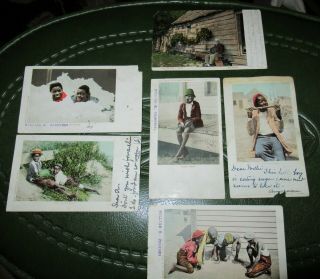 6 Vintage Detroit Photographic Co.  Black Americana Postcards - 1903 -