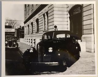 Vintage 1939 Chevrolet Jersey City,  Nj Police Car And Headquarters Photo 8x10