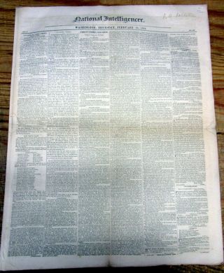 1854 Newspaper George Washington Letters During Revolutionary War Custis Family