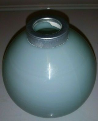 Nos Rare Antique Turquoise Blue Milk Glass Lightning Rod Ball 4 1/2 "
