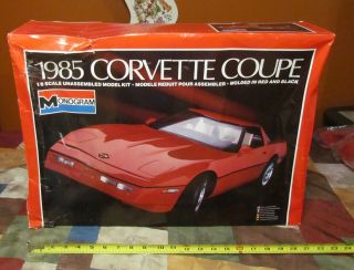 Vintage Monogram 2608 1985 Corvette Coupe - 1:8 Scale - Parts - W/ O.  Box