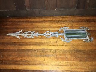 Vintage 18 1/2” Long Cast Iron Weathervane Arrow With Colored Glass