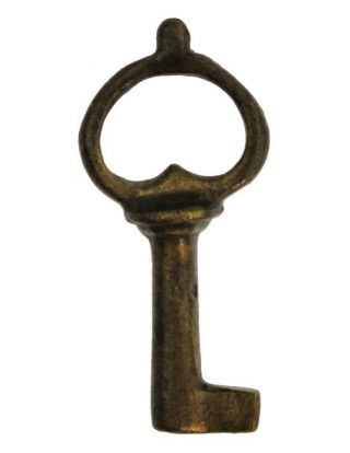 POST MEDIEVAL Bronze CASKET KEY 16th Century Projecting Knop Bow 1½ 