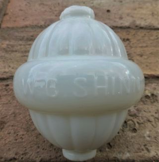 2 Antique Lightning Rod Ball W.  C.  Shinn D&S White Milk Lighting Globe Weathervane 2