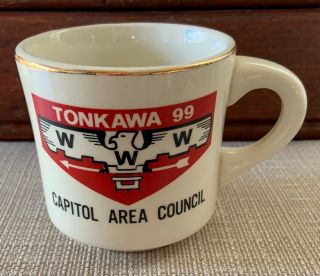 Vtg Oa Tonkawa Lodge 99 Order Of The Arrow Coffee Mug Capital Area Council Tx