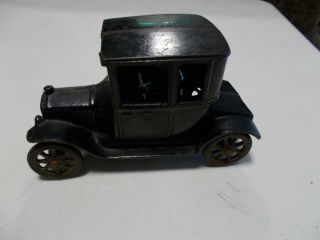 Vintage 1920’s 6.  5” Cast Iron Arcade Coupe W/driver Toy Car