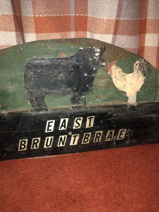Vintage Tin And Wood House Farm Sign Chicken Cow 2