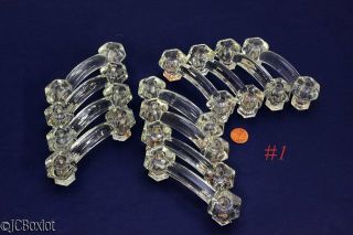 12 Old Antique Clear Glass Handles Drawer Cabinet Pulls Hardware