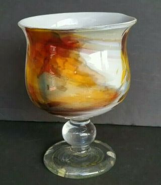 Vintage Mid Century Per Lutken Goblet Vase,  Signed - Holmegaard Glass Cascade