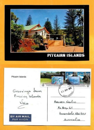 Pitcairn Islands Postcard Butterfly Stamp Pitcairn Islands