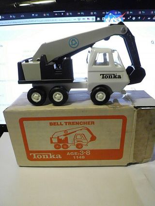 Vintage Tiny Tonka Bell Trencher Back Hoe Truck 1148 Nos In The Box