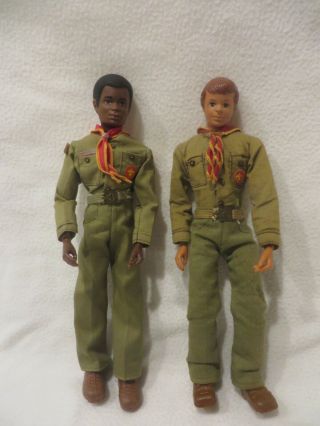Vintage Pair Kenner Steve & Bob Action Figures Doll In Full Uniform 1974
