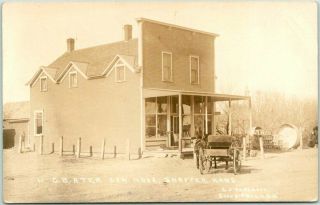 1910s Schaffer,  Kansas Rppc Photo Postcard C.  B.  Ater General Store / Cc Slack