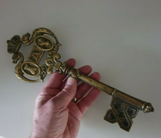 Vintage Retro Large Brass Locksmith Lock Shop Display Key Cutting Sign.  Symbols