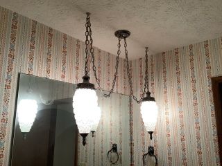 1970’s Style Double Hanging Light Fixture