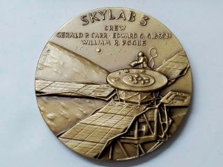 1973 - 74 Skylab 3,  Space Research Limited Edition 2.  5 " Bronze Medal,  Coin,  Nasa
