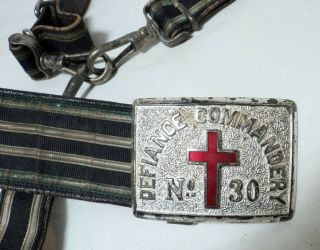 KNIGHTS TEMPLAR Masonic Sword Belt w/Chrome Plated Buckle 2