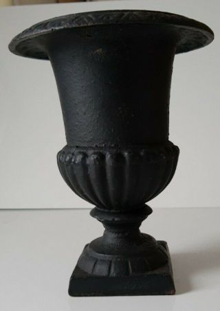 Antique Cast Iron Garden Urn/planter French Neoclassical 9 " Tall 23cm