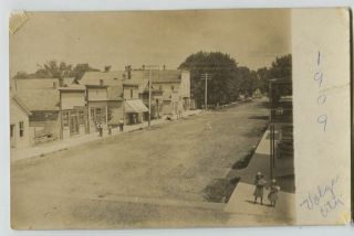 1909 Volga Iowa Main Street Real Photo Postcard Rppc