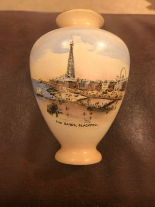 Rare Shelley Small Vase The Sands Blackpool Tower 788 Pottery Bulb