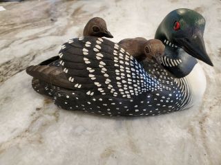 Cw Gosset Loon With Chicks,  Le 524/3000 Signed Sculpture