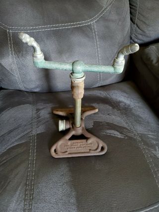 Vintage Rain King Model H Cast Iron Sprinkler Chicago Flexible Shaft