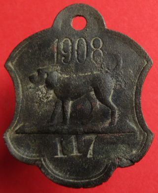 Poland - Old 1908 Dog Tax Tag - More On Ebay.  Pl