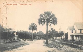 Fl 1900’s Rare Florida Boarding House & Street In Mcintosh,  Fla - Marion County