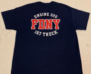 FDNY NYC Fire Department York City T - Shirt Sz XL Engine 320 L 167 Queens 3