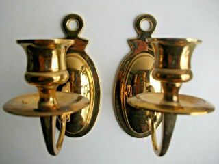 Vintage Brass Wall Mounted Candle Sconces.