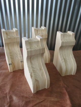 4 Corbel 8 " X 3 1/8 " X 5 " Wood Shelf Mantle Support Brackets Bracket Truss Pair