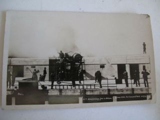Rppc Fort Worden Disappearing 12 " Gun In Action - Port Townsend,  Wa Real Photo