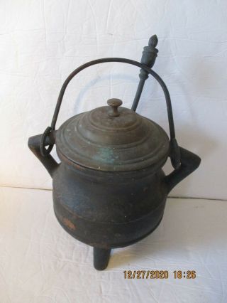 Vintage Cast Iron Brass Fire Starter Smudge Pot