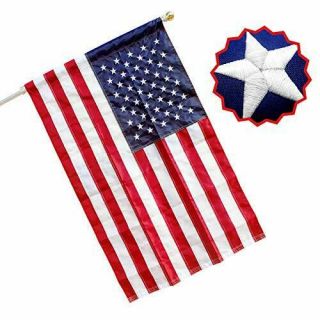 - 3x5 Ft American Flag Pole Sleeve,  Embroidered Stars,  Sewn Stripes.  (flag Pole