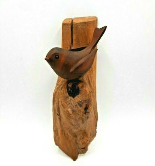 Vintage John Nelson Hand Carved Bird Figurine Wood Carving