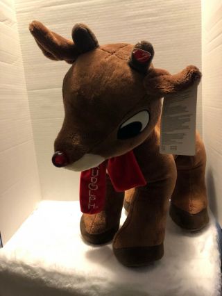 Rudolph The Red Nosed Reindeer Musical Plush Nose Lights Up Christmas Dandee Tag