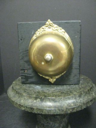 Vtg Antique Crank Door Bell Turn Key/crank Brass Metal Art Nouveau Knob