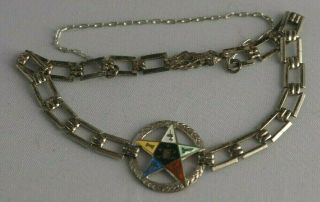 Vintage Order Of Eastern Star Freemason Sterling Silver Bracelet Fatal