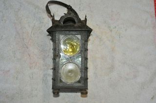 Arts And Crafts Style Vintage Stained Glass Lantern Lamp