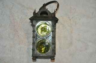Arts and Crafts Style Vintage Stained Glass Lantern Lamp 2
