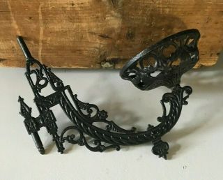 Antique Victorian Wrought Iron Swinging Oil Lamp Holder Architectural Salvage
