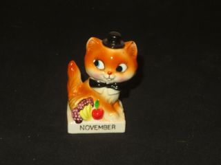 Norcrest Birthday Cat Of The Month November A - 575 Rare Vintage (z134)