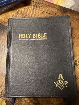 Masonic Holy Bible Red Letter Edition Cyclopedic Indexed 1957 Hertel (000)