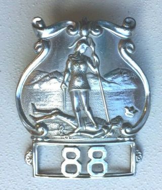 State Of Virginia Va Police Sheriff Curved Badge " 88 ",  Thumb Screw No Hallmark