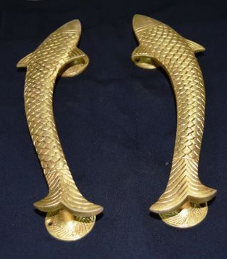 Golden Fish Shape Brass Door Handle Handmade Australian Culture Door Handles Dec 2