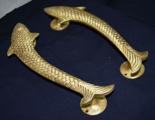 Golden Fish Shape Brass Door Handle Handmade Australian Culture Door Handles Dec 3